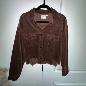 Lush Chocolate Brown Corduroy Jacket